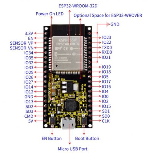 Esp32 Esp-Wroom-32D Wifi + Bt 4 - 1